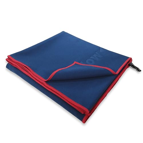 Flow Hydro Sport Towel - Microfiber Quick Dry Swimming Towels for Swim, Pool, Triathlon, and Other Water Sports in Medium, Large, XL, and Hooded Sizes (Navy, X-Large (72" x 40"))