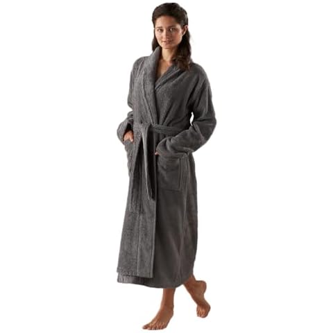 Coyuchi Unisex Cloud Loom Organic Robe, Slate (S/M) Cover