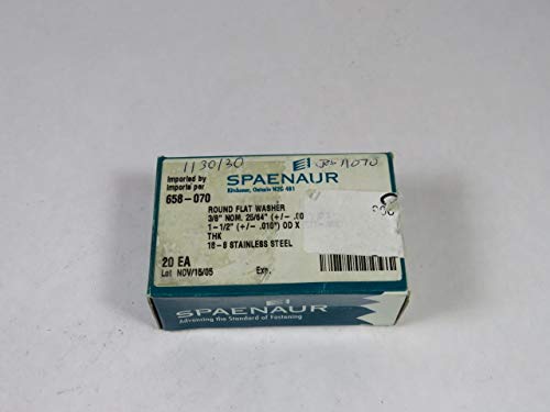 Spaenaur 658-070 Round Flat Washer 3/8" NOM .391" IDx 1.5" OD Box of 20