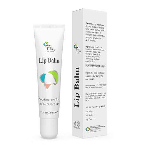 Fixderma Lip Balm With Vitamin C & E For Pigmented, Dry & Chapped Lips | Soft, Hydrating & Nourishes Lip | Even Out Lip Tone | Lip Balm For Dark Lips | 15ml