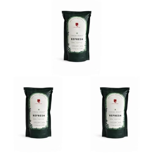 Image of Cafe Coffee Day - Refresh 200 Gms | Filter 60% Coffee & 40% Chicory, Medium To Dark Roast | South Indian Filter | Freshly Roasted Ground - Bag (Pack of 3)
