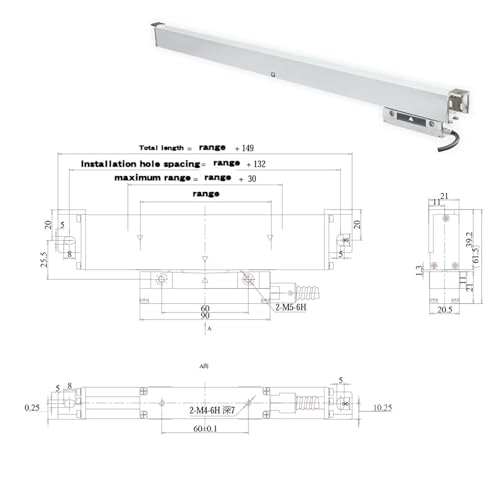 WTA5-200mm Linear Encoder TTL100mm-500mm Sensor Digital miniatura 2