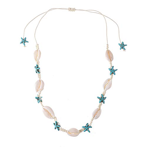 Preisvergleich Produktbild Mingjun Bohemian Seestern Muschel Anhänger Halskette handgefertigt Sommer Strand Muschel Halskette für Frauen Mädchen