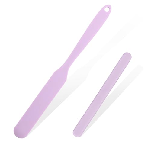 Image of silicone wax applicator Non-stick Waxing Applicator Hair Removal Sticks Applicator Spatula Reusable Hard Wax Scraper for Home Salon Body Use (2pc purple)