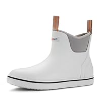 SUREWAY Men's Deck Boots Professional Non-Slip Fishing & Ankle Boating Boot Waterproof Rain Boots, Lightweight Neoprene Rubber Deck Boots