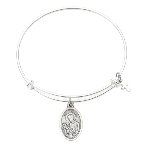 St Gerard Charm Bracelet Adjustable Silver Bangle Saint Medal Patron of Mothers Fertility Pregnancy Safe Delivery Gift Handmade Jewelry