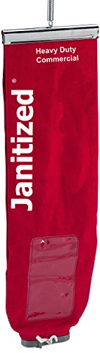 Janitized JAN-IVF167-CN-RD Premium Replacement Commercial Vacuum Filter, for Clarke, Eureka/Sanitaire, Euroclean and Nilfisk ReliaVac Red Cloth Bag with Lock Top Load (Case of 25)