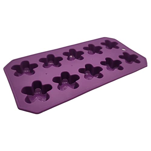 Molde flexible para 10 cubos de hielo formas flor miniatura 3