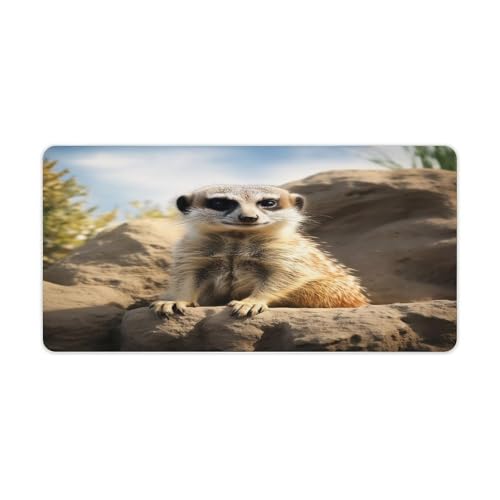 Meerkat Animal Desk Pad para Oficina y Casa, Antideslizante