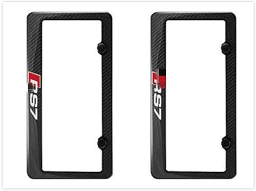 2pcs Carbon Fiber RS7 License Plate Frames for Audi-Stainless Steel
