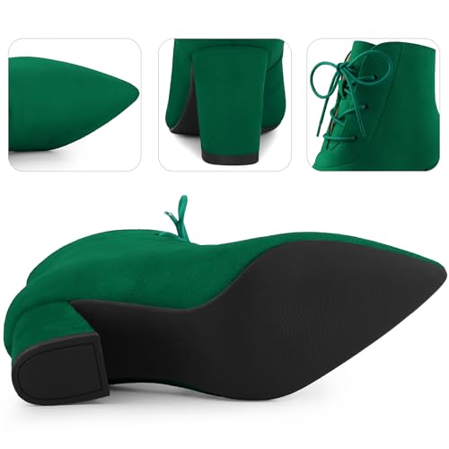 Perphy Pointed Toe Lace Up Block Heel Ankle Boots for Women3