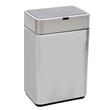 CEDARRA 2.4 Gallon / 9L Small Motion Sensor Trash Can, Stainless Steel Automatic Trash Bin, Touchless Small Electric Garbage Can for Bathroom, Bedroom, Under Desk, Silver (2 AA Required)