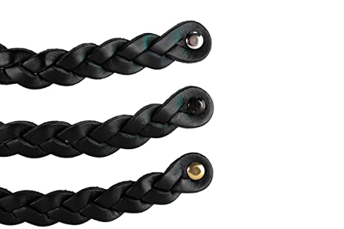 Brute Strength, Leather Handles for Furniture, Braided, Black, 2 pcs, 20 x 2,5 cm, Cabinet Handle - Image 4