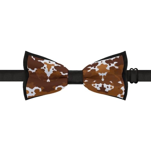 GoasNei Cowhide Pattern Bow Tie for Men Adjustable Necktie Funny Tie Neck Ties for Weddings Party