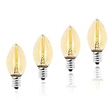 Mandala Crafts 7W Night Light Bulbs Small Base C7 Led Light Bulbs - Amber Warm White E12 7-Watt Candelabra Bulbs for Chandelier Candle Christmas Salt Lamp Replacement