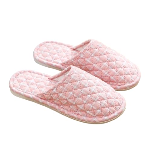 Premium Comfort All Seasons Checker Plaid Silent Cushion Sole Women's House Slippers Indoor Soft Home Slip On Shoes