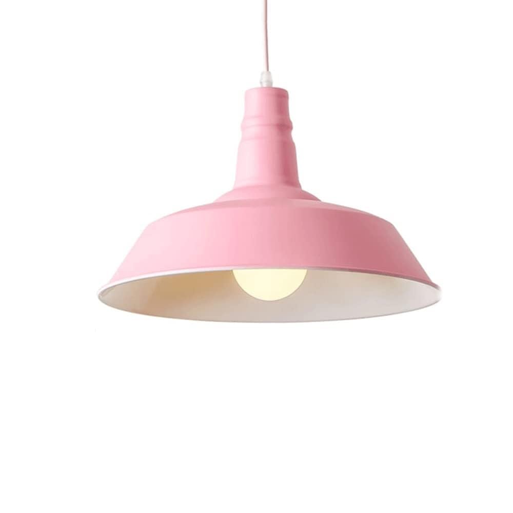 Lustre industriel rose en fer forgé 46 cm avec base E27 réglable - 6
