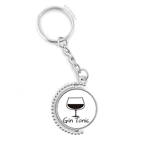 Llavero de Gin Tonic giratorio para colgar en mochilas y llaves de coche