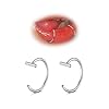 GAUEIOUR Fake Nose Lip Ring,No-Piercing Fake Nose Lip Helix Clip-On Earring Ear Cuff,Faux Body Piercing Jewelry for Women Men(Silver)
