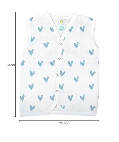 1ST STEP Muslin Jhabla (Small (0-3 Months), White)