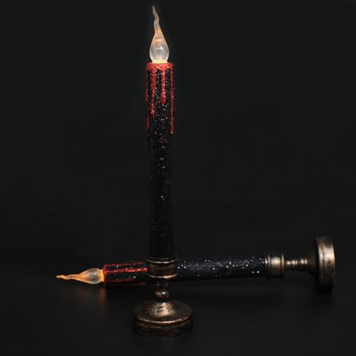 Lámpara para vela de Halloween Vaguelly pack de 2 luces sin llama de plástico para terror 4