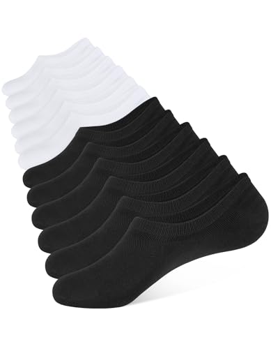 CLOSEMATE 6 Paires Chaussettes Invisibles Homme Femme Basses et Courtes en Coton Socquettes fines et élastiques 35-38 39-42 43-46 47-50 Antidérapantes pour...