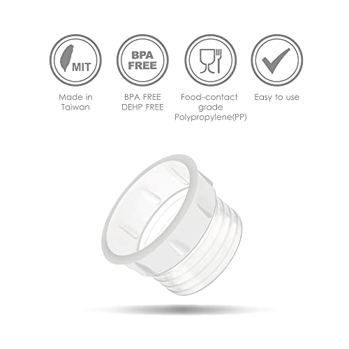 Image of Maymom Shield Converter Aka Pump Connector Bushing, Compatible with Zomee /BabyBuddha /NCVI Pump Connector; 4pc