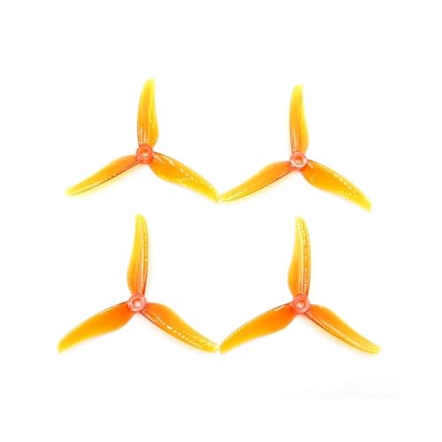 Hélice 3 pales T5146 pas 4,6 pouces aérodynamique orange pour drone de course FPV POPO