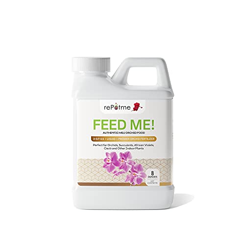 rePotme Orchid Fertilizer - Feed ME! MSU Orchid Food for RO/Rain/Tap Water (Half Pint - 8 oz)