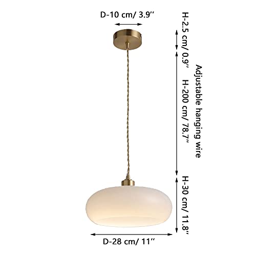 Suspension en verre E27 blanc jade rétro pour table à manger
