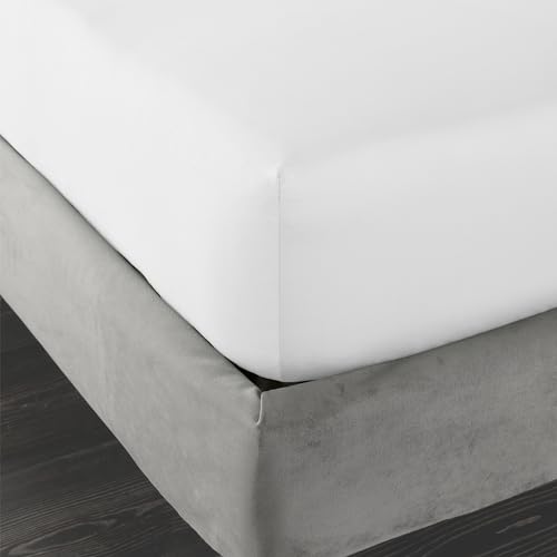 Bianca 400 Thread Count Cotton Sateen Emperor Fitted Sheet White - Image 2