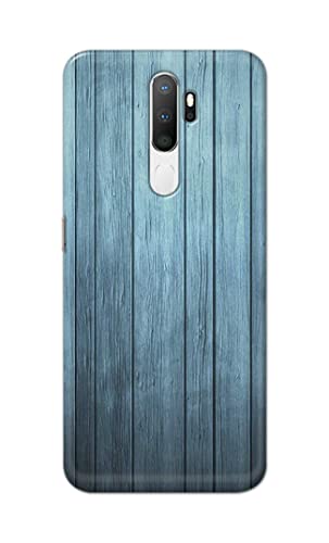 Image of Printed Hard Back Cover Case for Oppo A5 2020 | Oppo A9 2020 Back Cover (Wooden Blue) -702