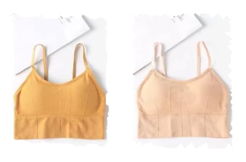 Image of Acnos Cotton Pack of 2 Women Sports Lightly Padded Bra Combo (Free Size Fit Up To 28-30-32-34)