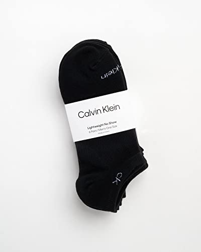 Image of Calvin Klein Mens No Show Socks - 6 Pack Soft Cotton Blend Cushioned Athletic Low Cut Socks for Men for Sports and Running