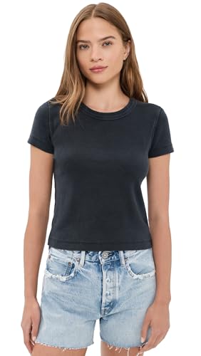Free People Women's Atlas Crew Tee – Black Medium Classic Casual Top