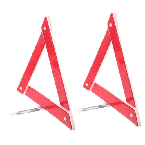 HIAKDOFT 2 Piezas Triángulos de Seguridad Reflectantes Plegables para Coche con Base Estable y Alta Visibilidad Kit de Emergencia para Carretera y Señal de Advertencia Triangular
