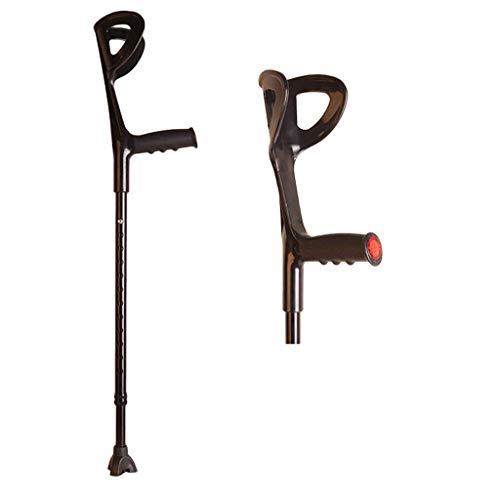 Kule łokciowe i przedramienne, ultralekkie aluminiowe, z regulacją wysokości (74-110) cm, z wygodnym uchwytem, ​​czarne, 2 szt. (Kolor: czarny, 1 szt.) (czarny, 1 szt.) innovate