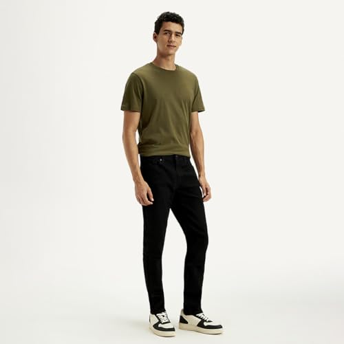 Image of Levi's Men's Black Slim Fit Mid Rise Jeans