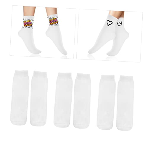 Chaussettes sublimées blanches mi-mollet en polyester durable et surface lisse - 6