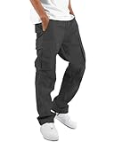 Caractéristiques : pantalon cargo pour homme avec 4 poches profondes, couleur unie, style décontracté, cordon de serrage, taille élastique.