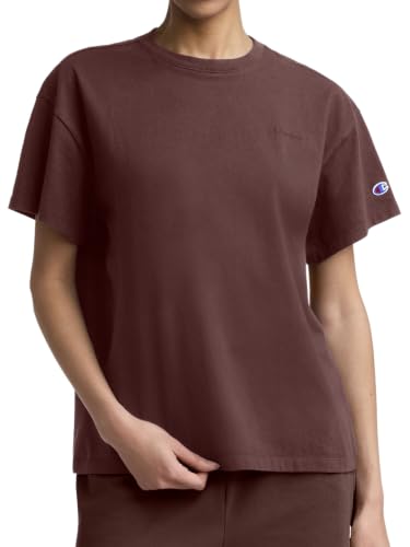 Image of Champion Women's Classic Short Sleeve Graphic T-Shirt, Loose Fit, Script Logo