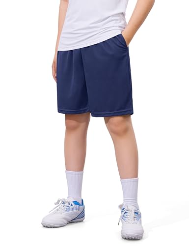 Image of Somaibo Boys Athletic Shorts Youth Quick Dry Soccer Basketball Running Gym Performance Mesh Sports Shorts for Kids