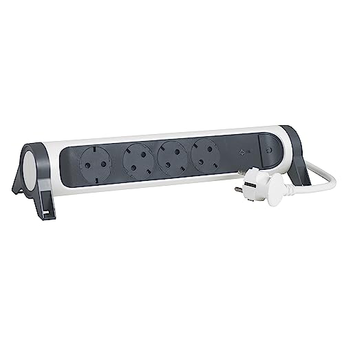 LEGRAND, Multiprise rotative, 4 prises, multiprise, parasurtenseur intégré avec indicateur d'état (SPD), interrupteur marche/arrêt LED, câble de 1,5 m,...