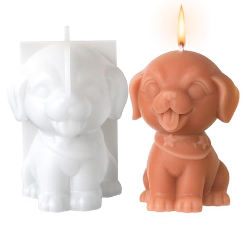 Renchey Molde De Silicona Para Velas En Forma De Perro - Moldes De Hormigón Para Figuras Decorativas De Escritorio - Herramienta De Fundición De Yeso Con Silicona Para Mesa Y Hormigón 3D Para
