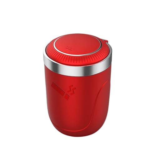 Generic Lighted Car Ashtray with Lid, Smell-Proof (Red)