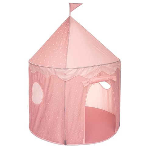 TIENDA EURASIA – Tienda Campaña Infantil | Color Rosa | 100x100x135 cm | Diseño en Forma de Castillo con Estrellas | Material Poliéster y Polietileno | Plegable