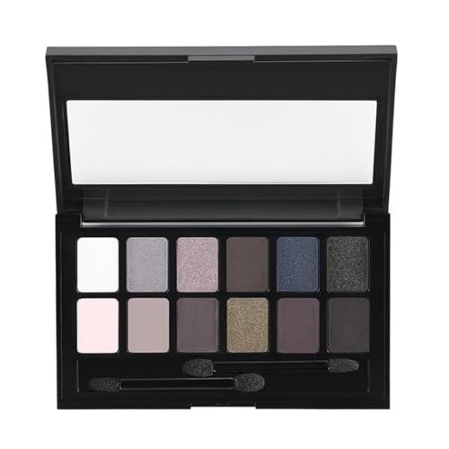 Maybelline New York The Rock Nudes Palette Ombretti, 12 Colori dalle Nuance Perlate Chiare e Scure Shimmer