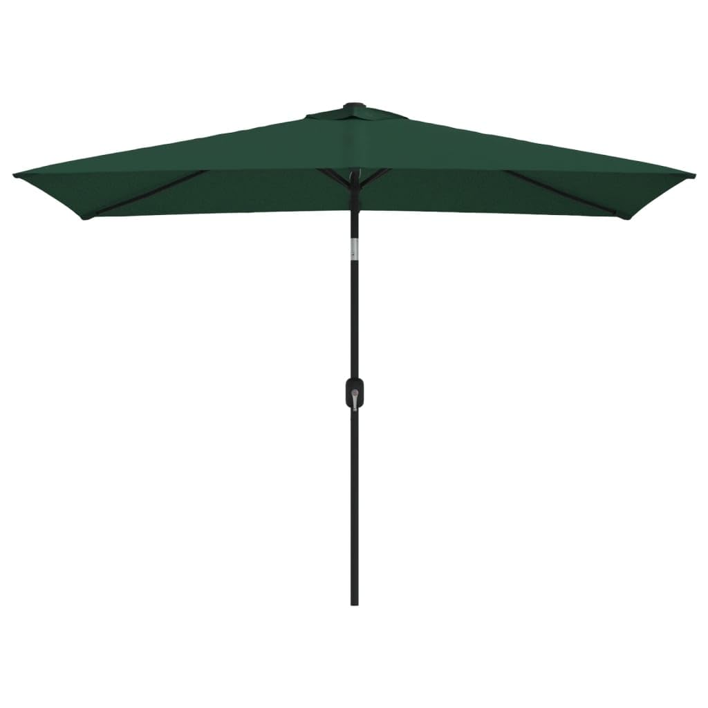 vidaXL Sombrilla Rectangular, Parasol Toldo Protector, Refugio Solar, Paraguas para Playa Jardín Patio Exterior Terraza, Verde 200x300 cm