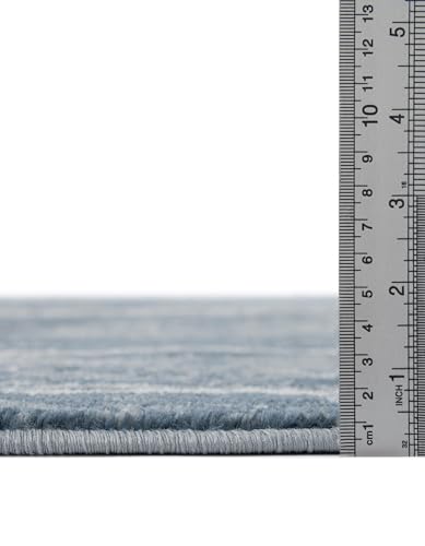 Tapete cuadrado 8 pies azul gris Rugs.com miniatura 2