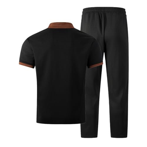 T-Shirt Demi-Zip fluide et pantalon patchwork léger ensemble duffle moderne - 2
